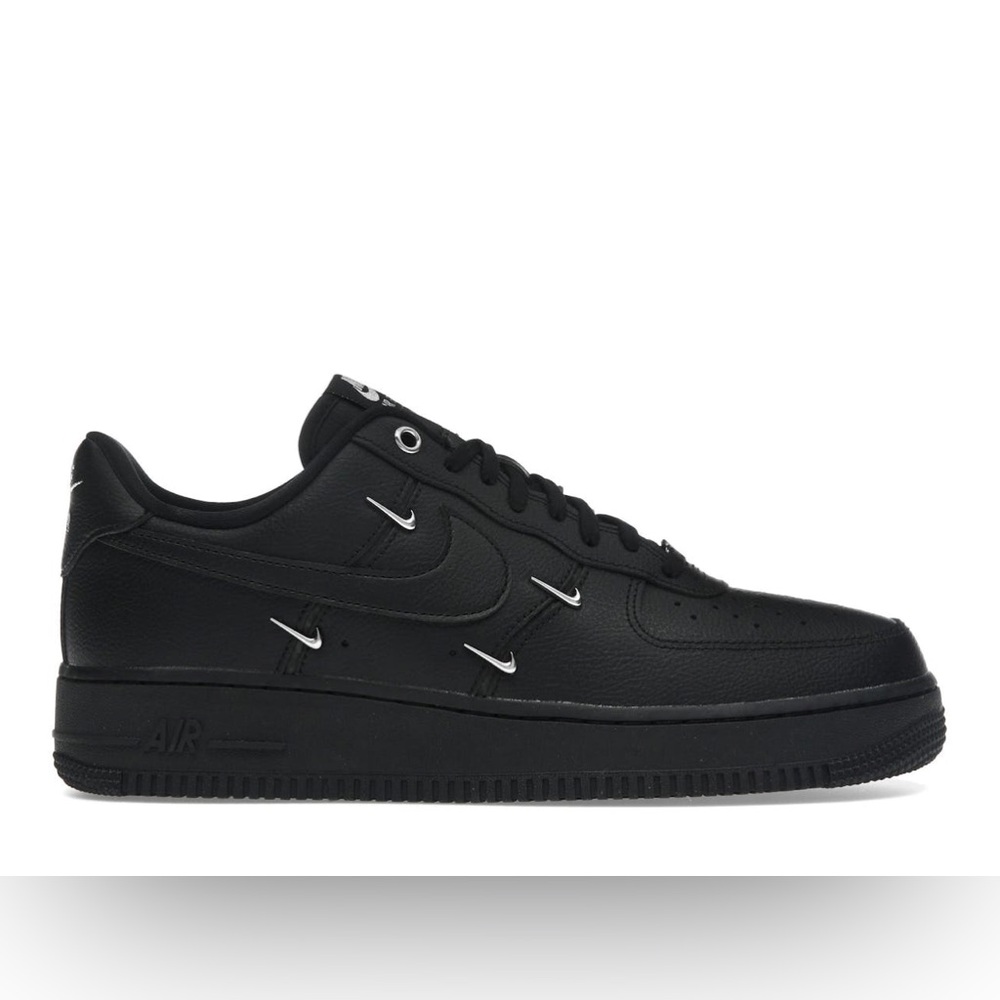 NIKE Air Force 1 Low '07 LX Black with Silver Mini Swooshes